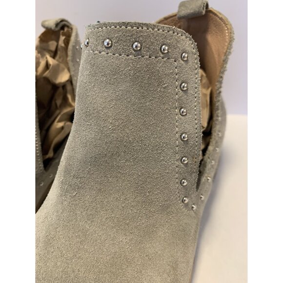 Sundance Made In Italy Ankle Boots Size 8.5 Suede Gray Studs - Picture 2 of 9
